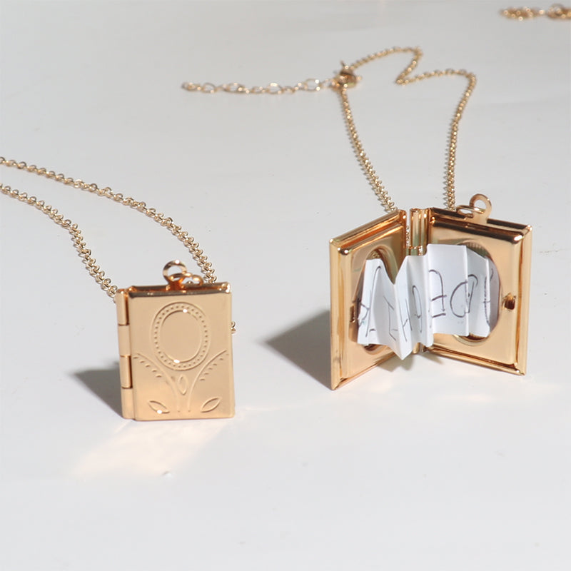 Necklace Book Locket with Pictures Gift for Daughters Necklace