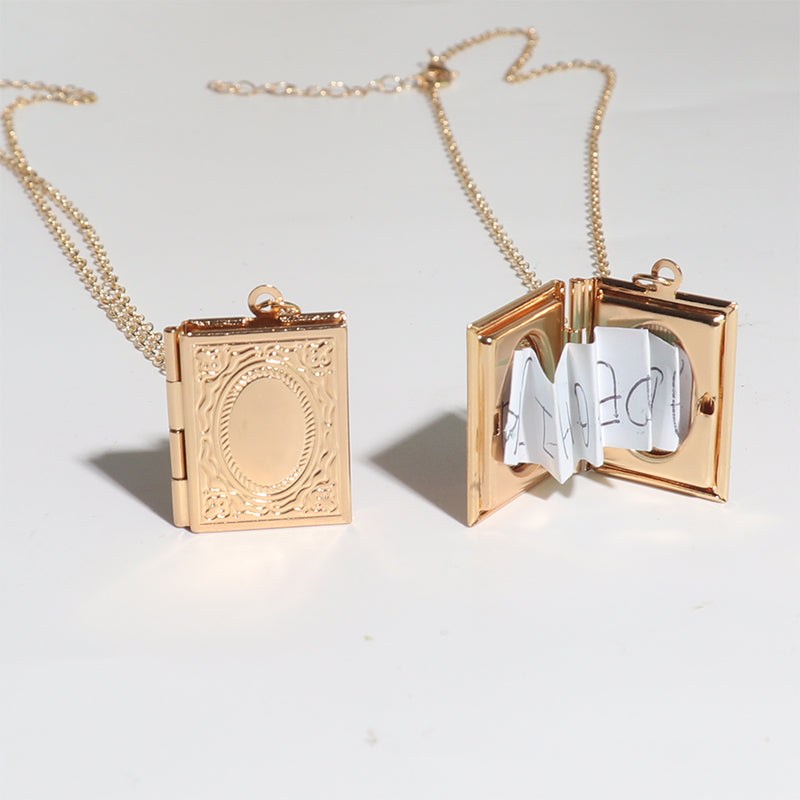 Necklace Book Locket with Pictures Gift for Daughters Necklace