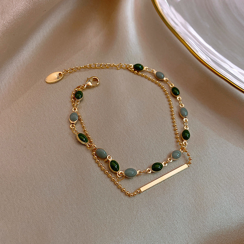 Blue Green Color Crystal Charm Bracelets for Women