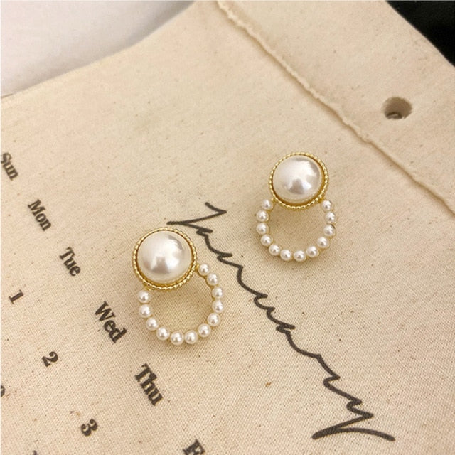 Fashion Gold Silver Color Cross Crystal Stud Earrings