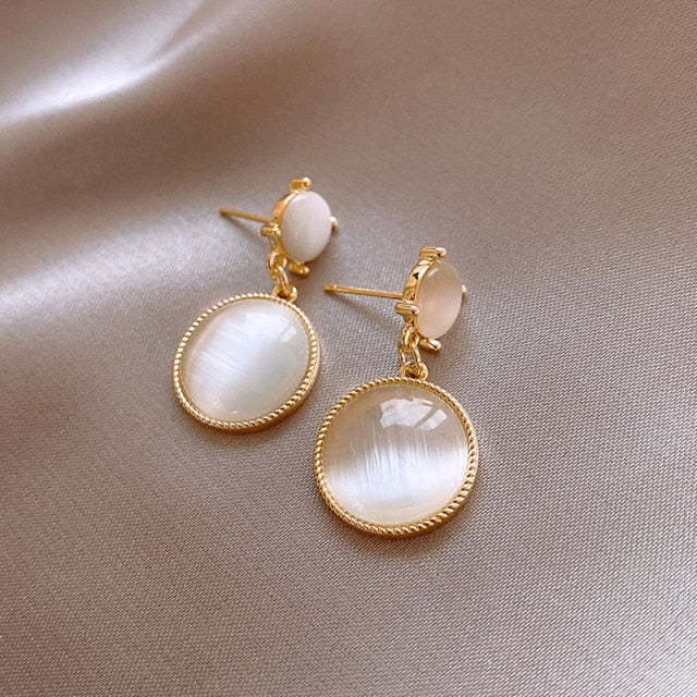 Fashion Gold Silver Color Cross Crystal Stud Earrings
