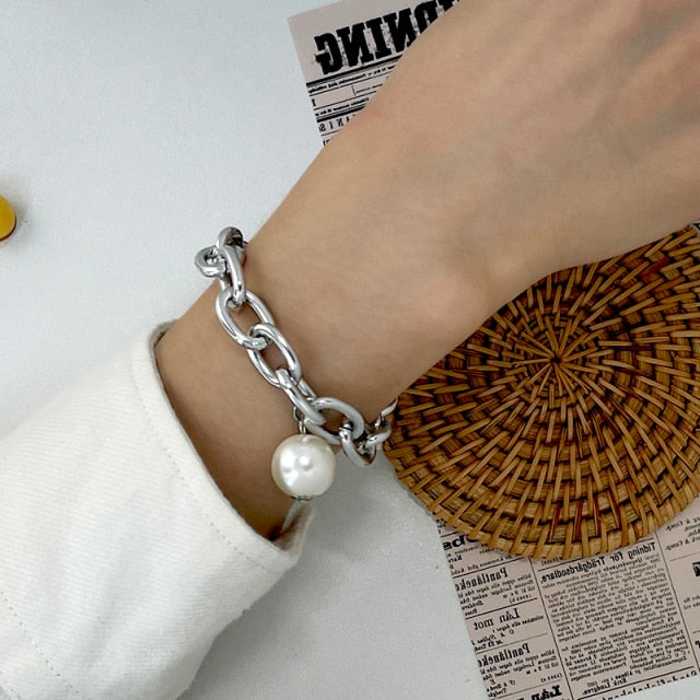 Boho Thick Gold Color Charm Bracelets Bangles