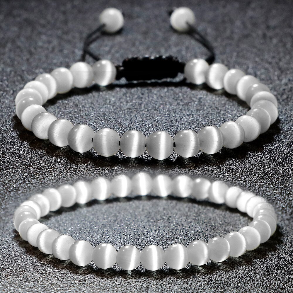 Smooth Cat Eye Quartz Chakra Beads Bracelet