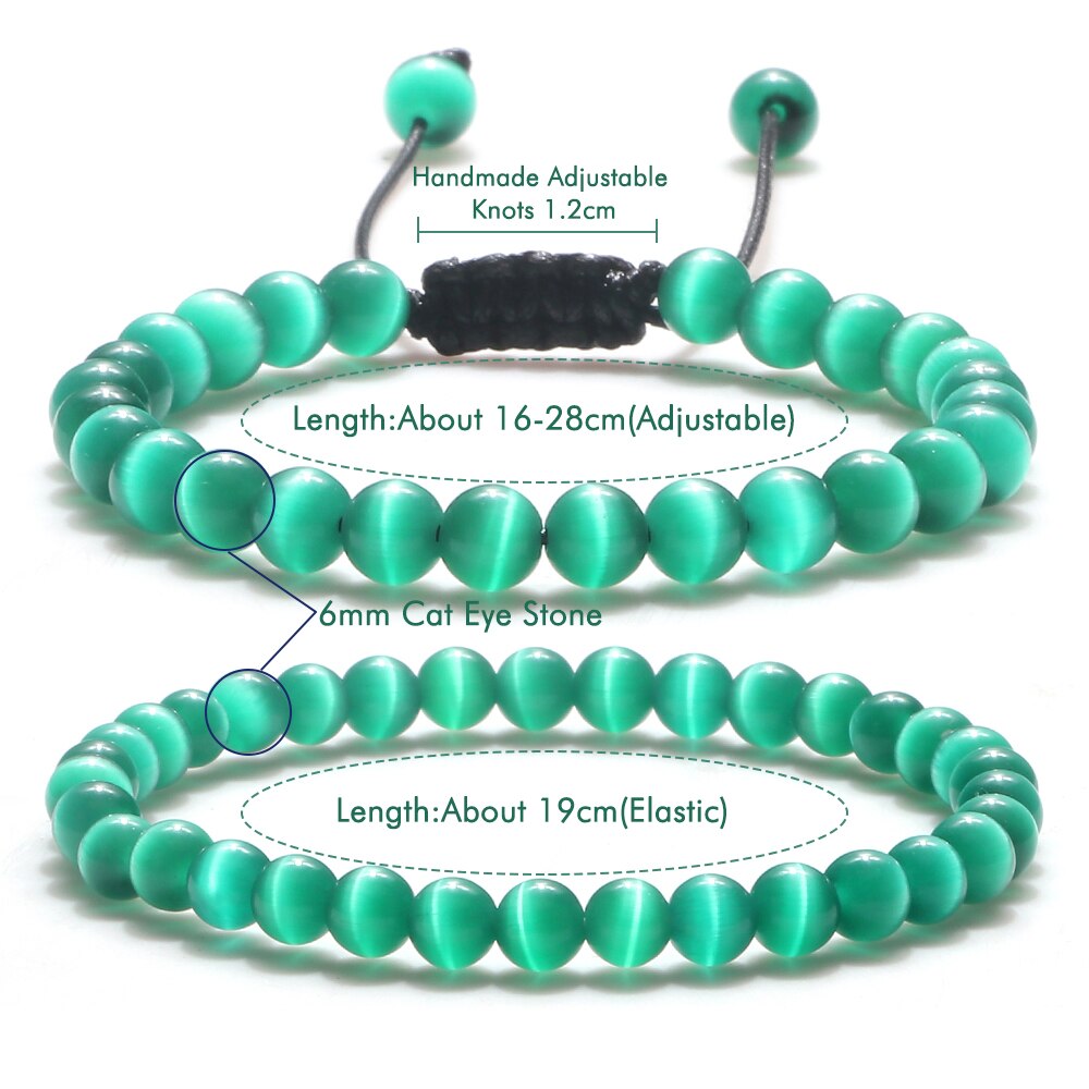 Smooth Cat Eye Quartz Chakra Beads Bracelet