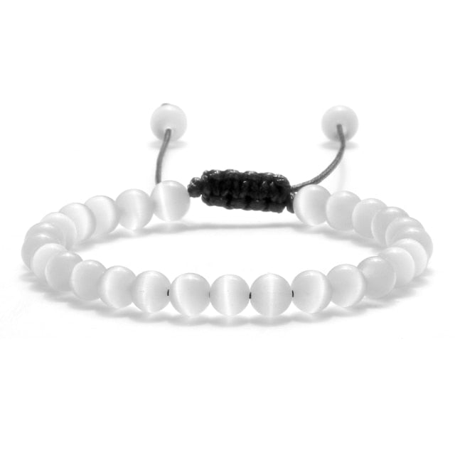Smooth Cat Eye Quartz Chakra Beads Bracelet