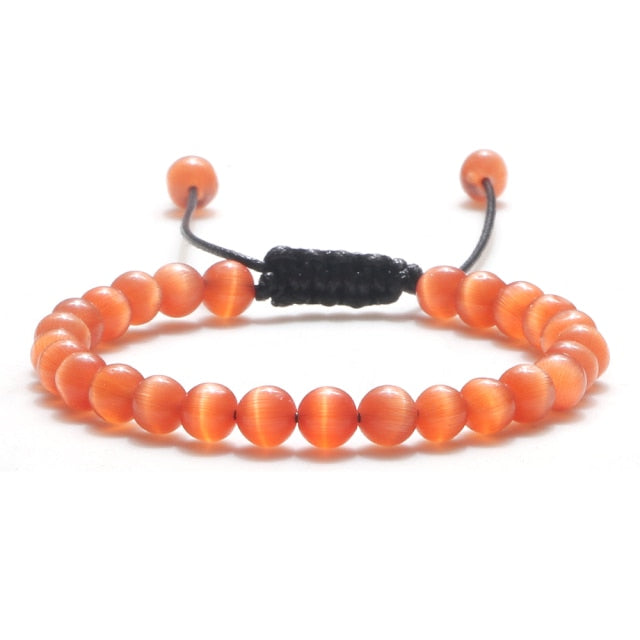 Smooth Cat Eye Quartz Chakra Beads Bracelet