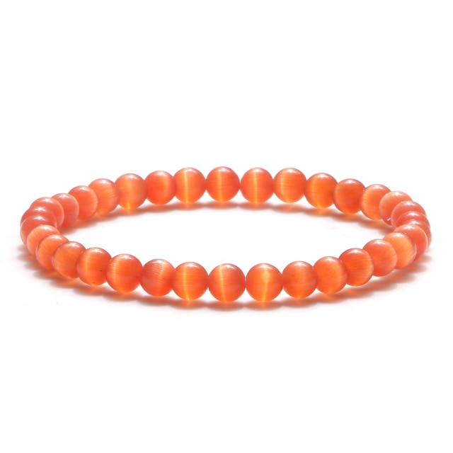 Smooth Cat Eye Quartz Chakra Beads Bracelet
