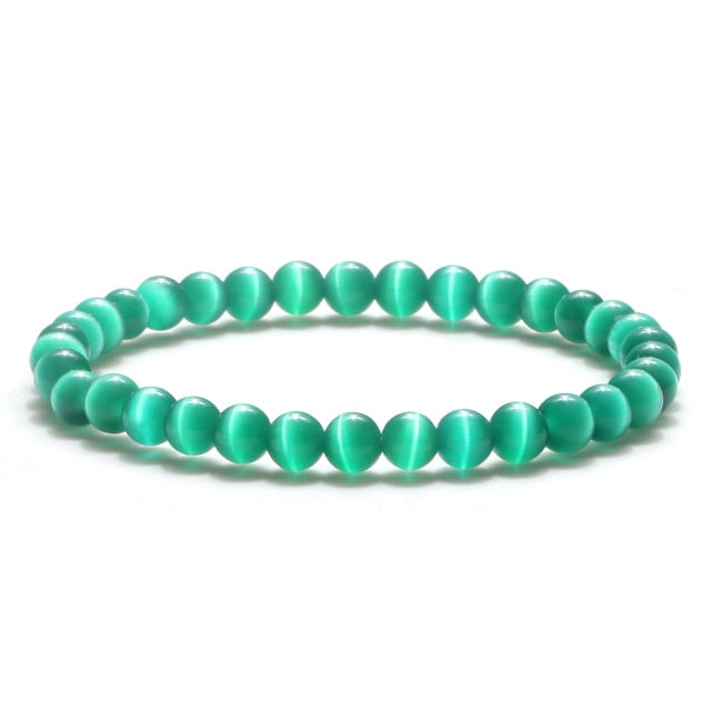 Smooth Cat Eye Quartz Chakra Beads Bracelet
