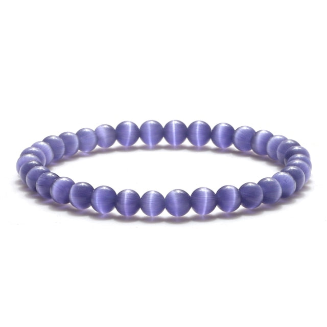 Smooth Cat Eye Quartz Chakra Beads Bracelet