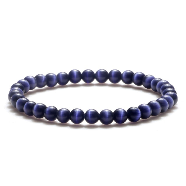 Smooth Cat Eye Quartz Chakra Beads Bracelet