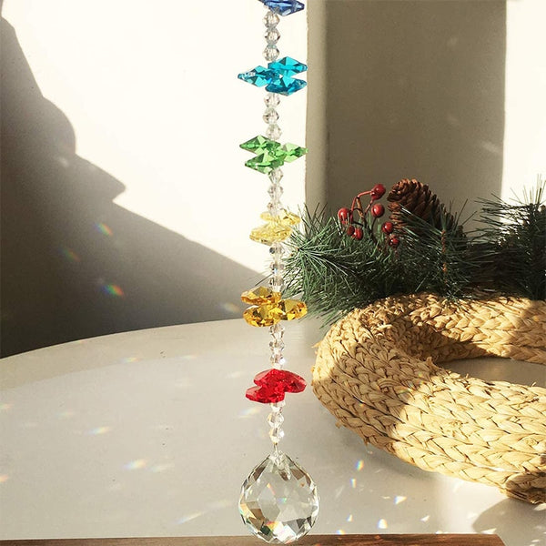 Window Hanging Crystal Ball Prism Suncatcher Chakra Beads Pendant