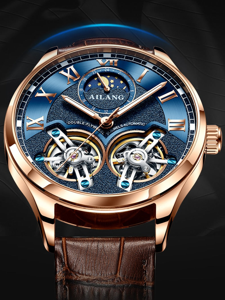 men's double flywheel automatic mechanical watch