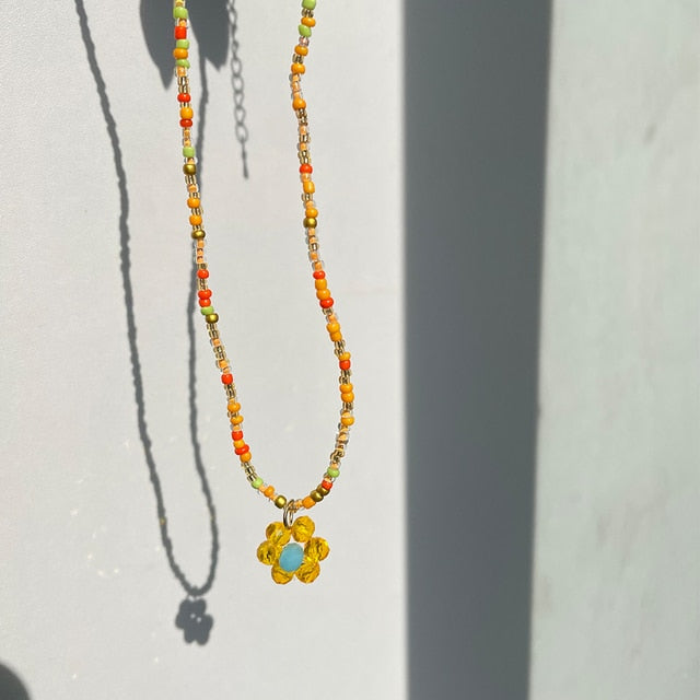 Sweet Cute Color Acrylic Butterfly Flower Pendant