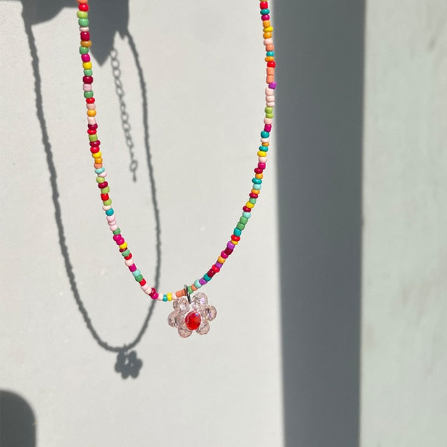 Sweet Cute Color Acrylic Butterfly Flower Pendant