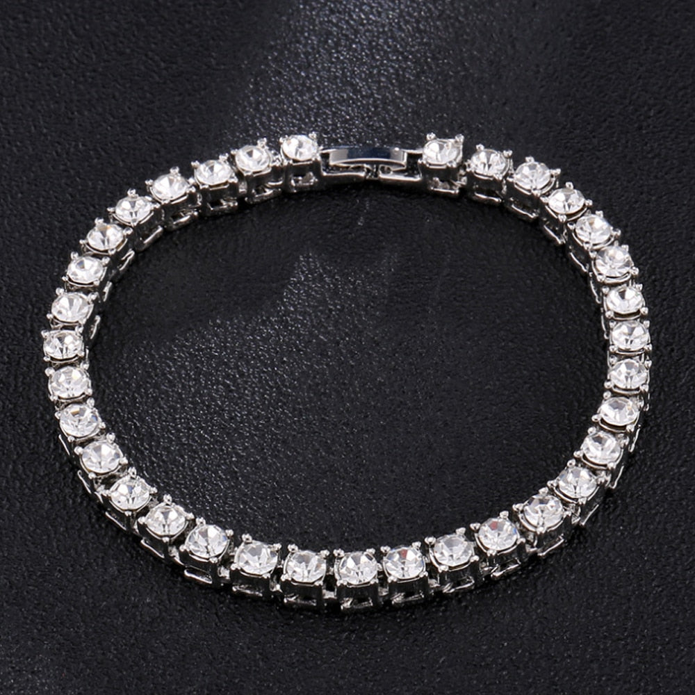 Fashion 1 Row Rhinestone Men's Hip Hop Necklace