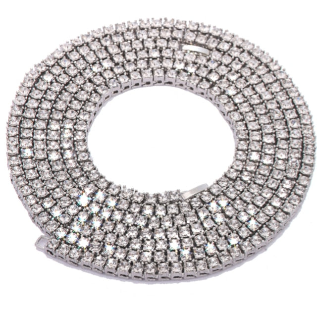 Fashion 1 Row Rhinestone Men's Hip Hop Necklace