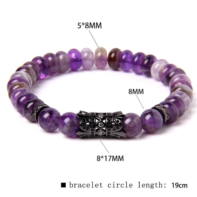Natural purple Amethysts  stone beads bracelet