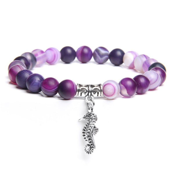Natural purple Amethysts  stone beads bracelet