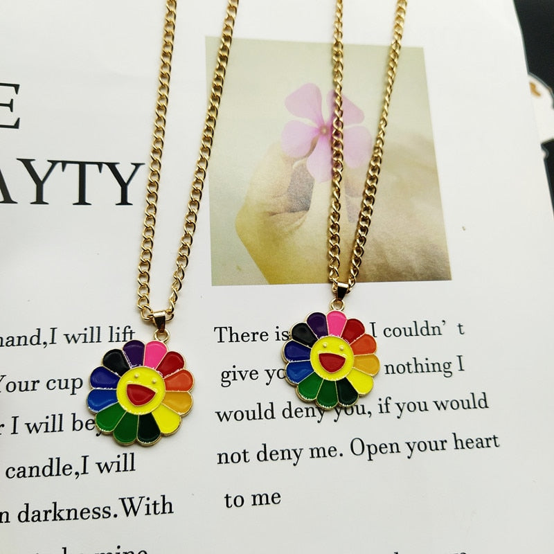 Fashion Sunflower Necklace for Women Pendant Necklace