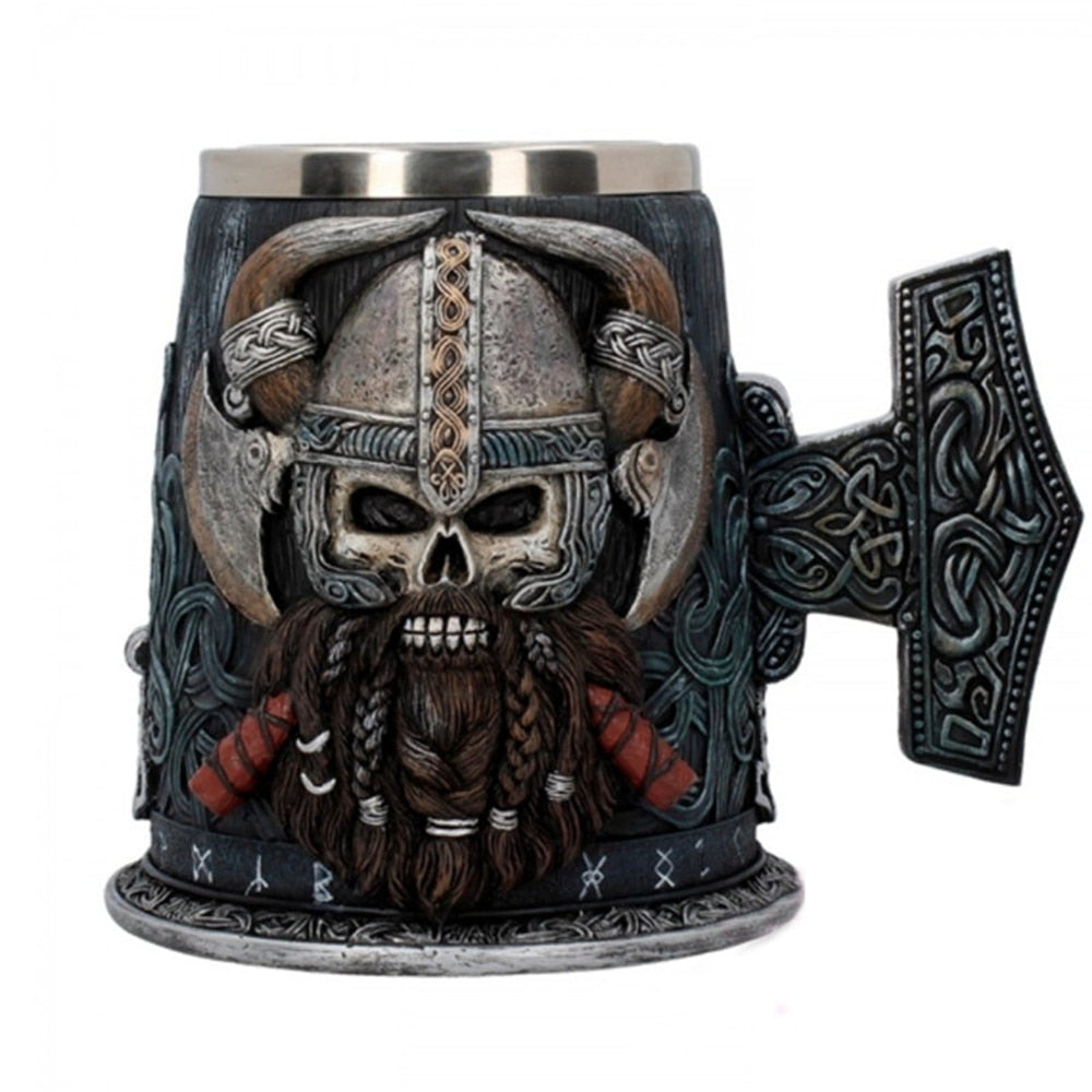 Vikings Warrior Style Stainless Steel Danegeld Tankard Mug