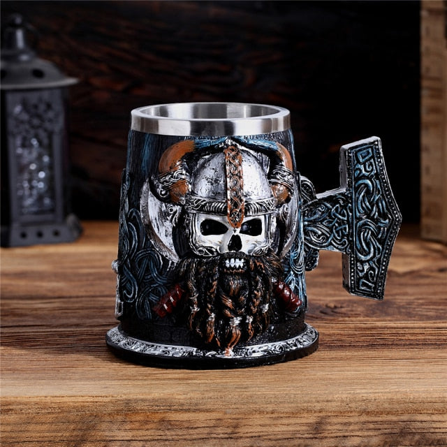 Vikings Warrior Style Stainless Steel Danegeld Tankard Mug