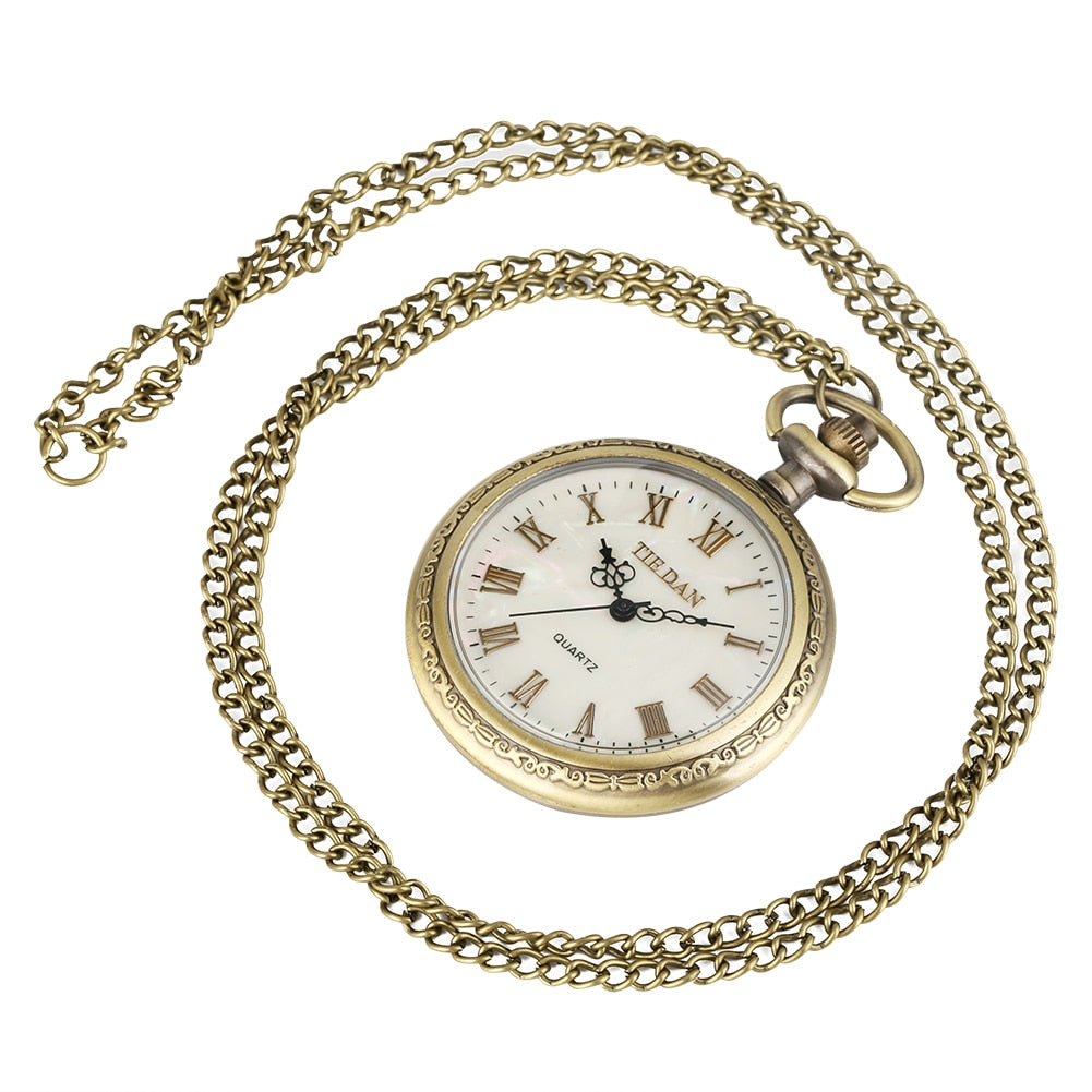 Shell Dial Pocket Watch Necklace