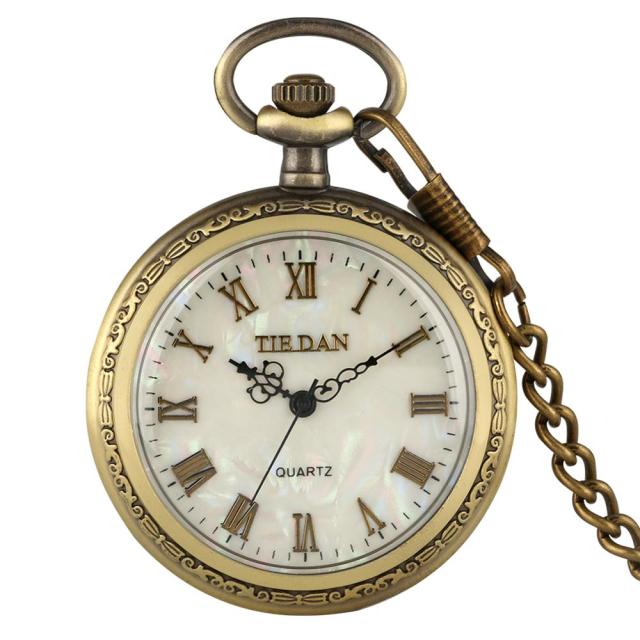 Shell Dial Pocket Watch Necklace