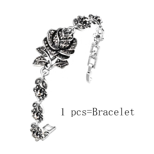 Fashion Tibetan Silver Vintage Wedding  Jewellery Set
