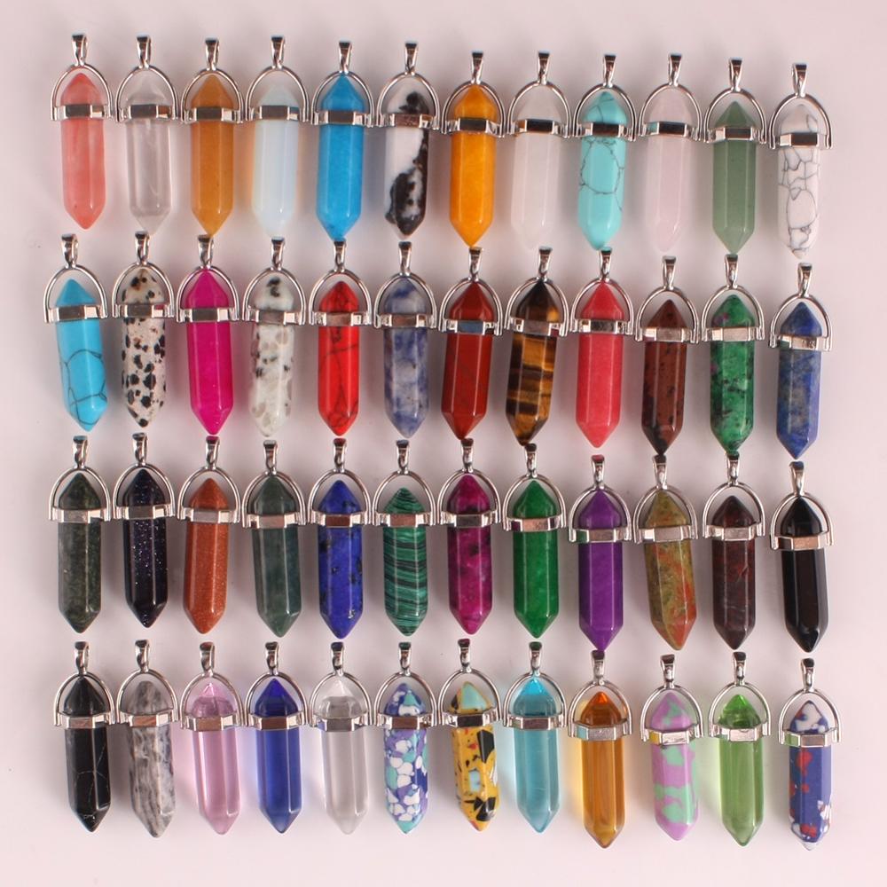 Mixed Pillar Bullet Charms Chakra Pendulum
