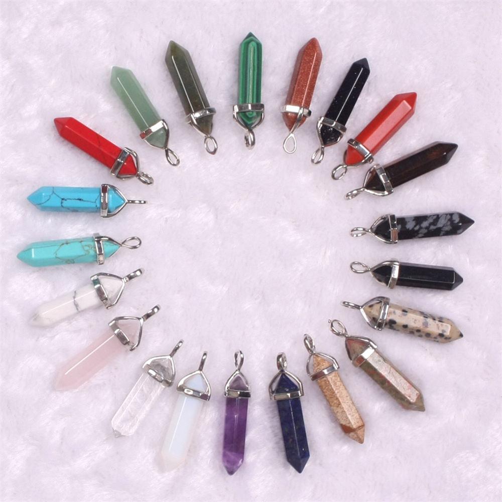 Mixed Pillar Bullet Charms Chakra Pendulum