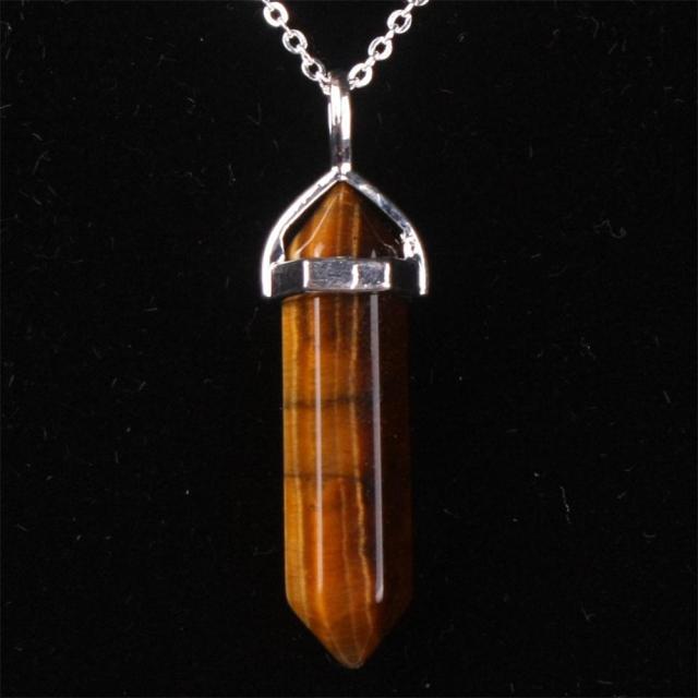 Mixed Pillar Bullet Charms Chakra Pendulum
