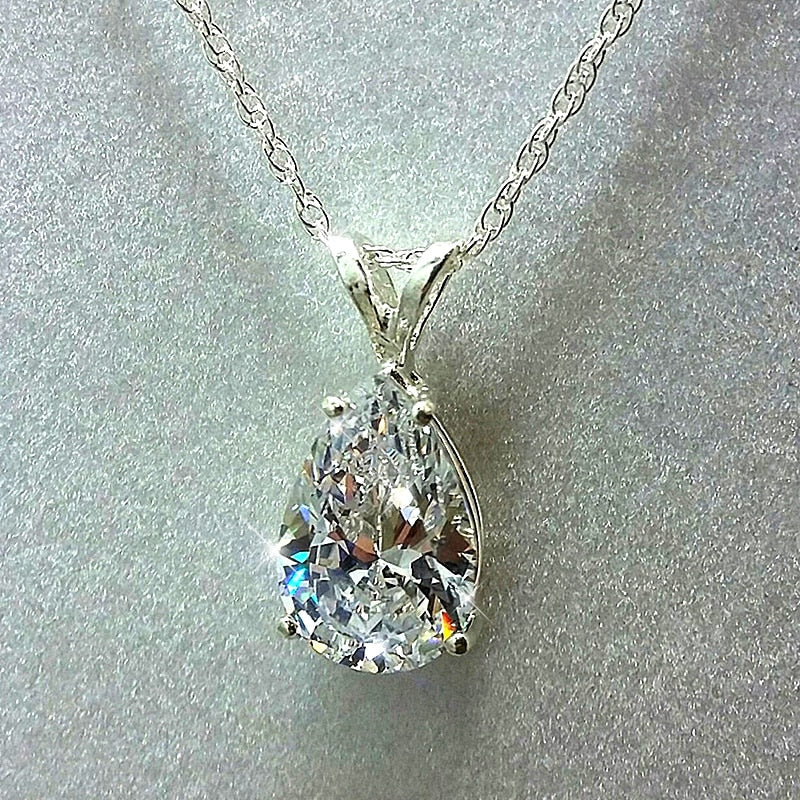 Water Drop Cubic Zirconia Crystal Women's Necklace