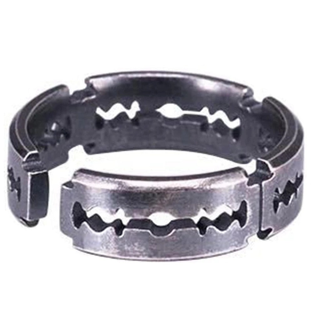 2 Color Titanium Steel Blade Ring