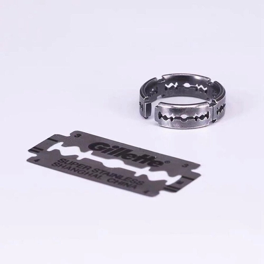2 Color Titanium Steel Blade Ring