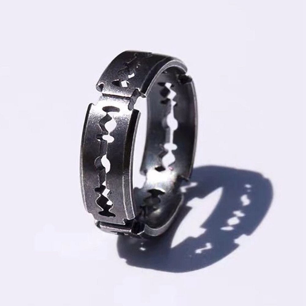 2 Color Titanium Steel Blade Ring
