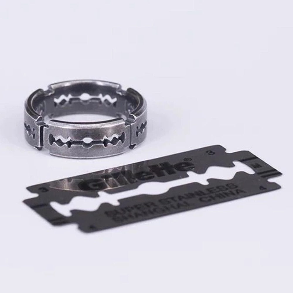 2 Color Titanium Steel Blade Ring
