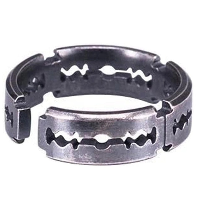 2 Color Titanium Steel Blade Ring