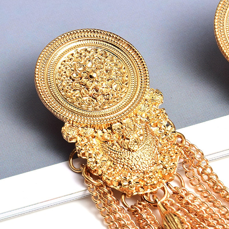 New Long Gold Dangle Drop Earrings