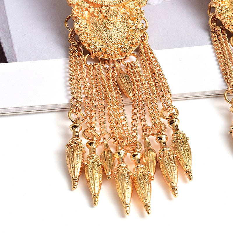 New Long Gold Dangle Drop Earrings