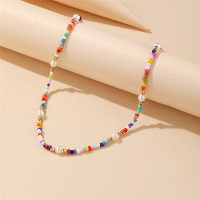 Bohemian Colorful Bead Shell Necklace