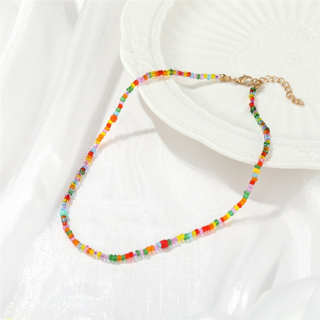 Bohemian Colorful Bead Shell Necklace