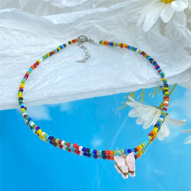 Bohemian Colorful Bead Shell Necklace