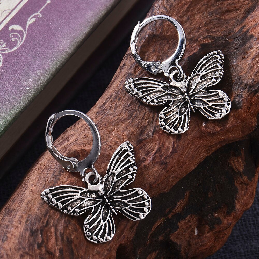 Fashion Metal Vintage Butterfly Drop Dangle Earrings