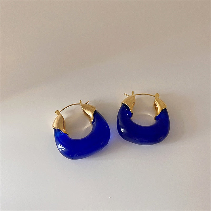 Transparent U-shaped Resin Personality Earrings