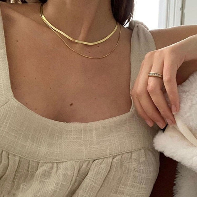 Fashion Imitation Pearl Thick Chain Pendant Necklace