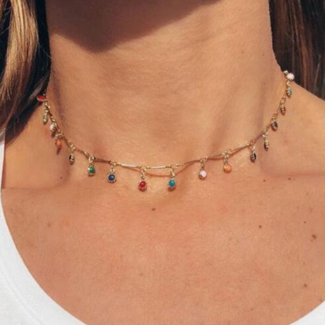 Fashion Imitation Pearl Thick Chain Pendant Necklace