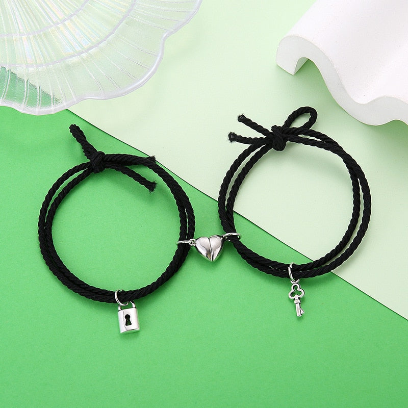 Lovers Lock Heart Magnetic Bracelet For Women