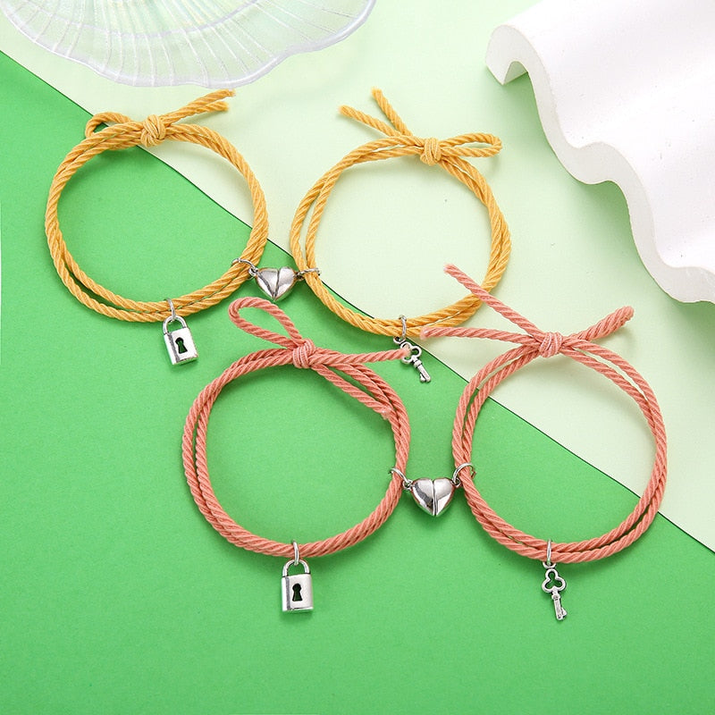 Lovers Lock Heart Magnetic Bracelet For Women