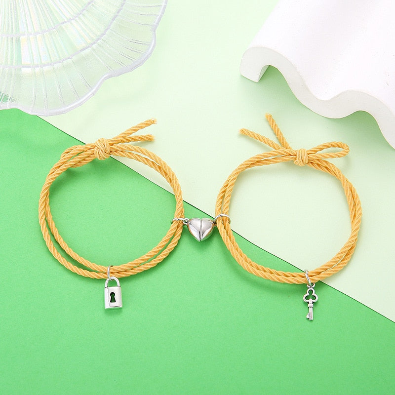 Lovers Lock Heart Magnetic Bracelet For Women