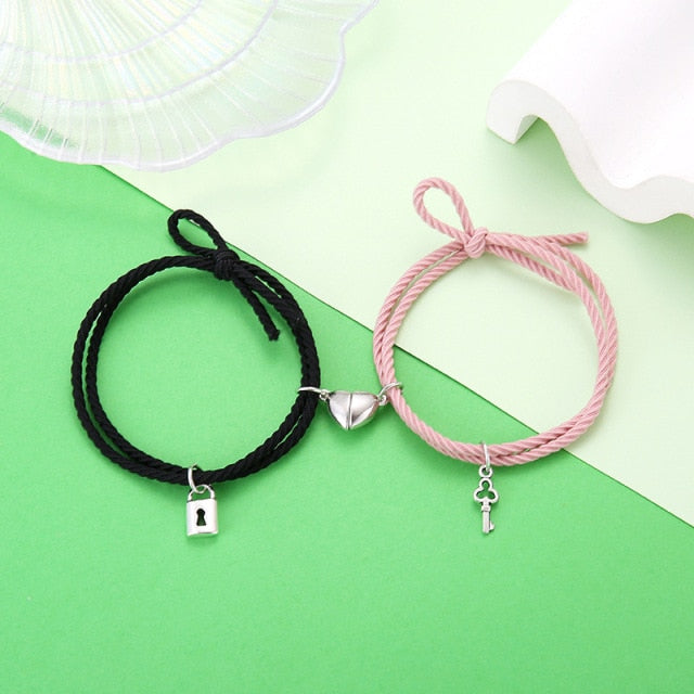 Lovers Lock Heart Magnetic Bracelet For Women